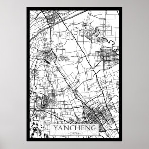 Yangzhou Kina Stadskarta Poster