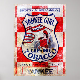Yankee Girl Chewing Tobacco Skriv ut Poster