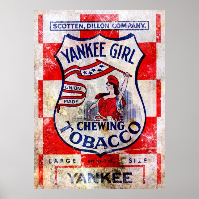 Yankee Girl Chewing Tobacco Skriv ut Poster (Framsidan)