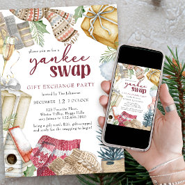 Yankee Swap Mysiga julgåva Exchange Party Inbjudningar