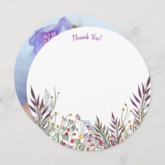 Yanna Round Photo - tackkort Inbjudningar (Fram/baksida)