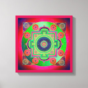 YANTRA - underbara hjulet - gröntens rosa Canvastryck