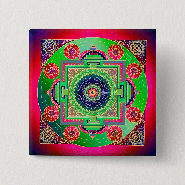 YANTRA - underbara hjulet - gröntens rosa Knapp (Framsida)