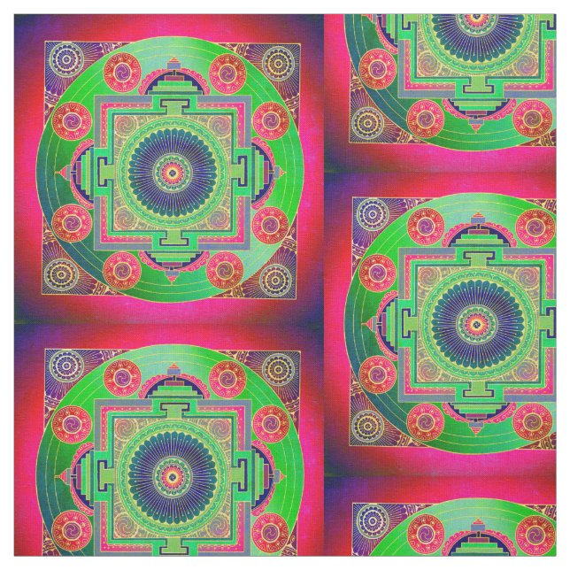 YANTRA - underbara hjulet - gröntens rosa Tyg (Provkarta)