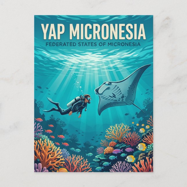 Yapöarna Mikronesien Vykort (Framsida)