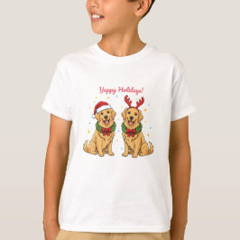 Yappy Holidays Golden Retriever Tröja, Golden Xmas T Shirt