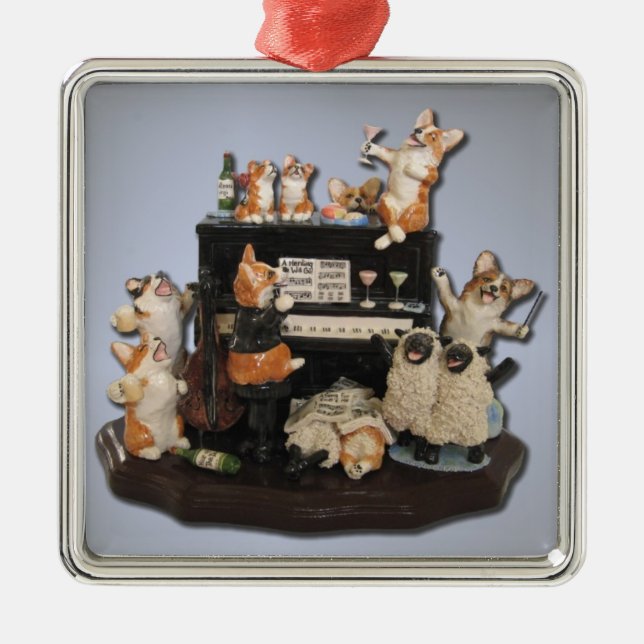 "Yappy Hour" Corgi & Sheep Consert Ornament (Framsidan)