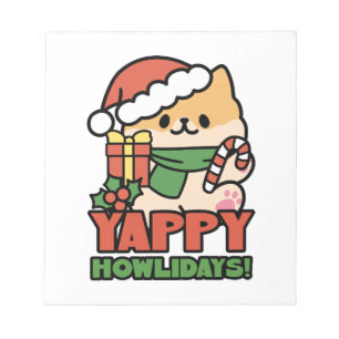 Yappy Howlidays - Cute God-Tecknaden Hund Anteckningsblock