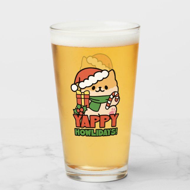 Yappy Howlidays - Cute God-Tecknaden Hund Glaskopp (Framsida fylld)