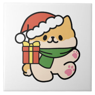 Yappy Howlidays - Cute God-Tecknaden Hund Kakelplatta