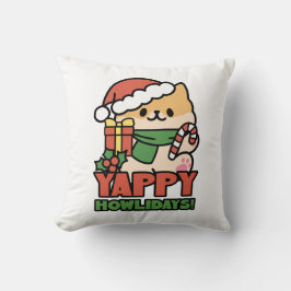 Yappy Howlidays - Cute God-Tecknaden Hund Kudde