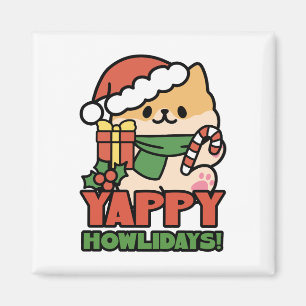Yappy Howlidays - Cute God-Tecknaden Hund Magnet
