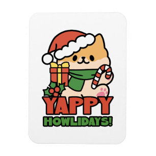 Yappy Howlidays - Cute God-Tecknaden Hund Magnet