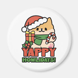 Yappy Howlidays - Cute God-Tecknaden Hund Magnet