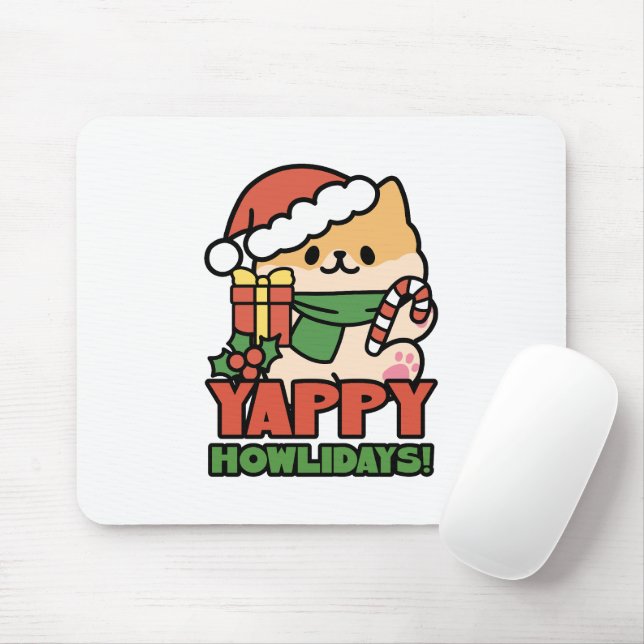 Yappy Howlidays - Cute God-Tecknaden Hund Musmatta (Med mus)