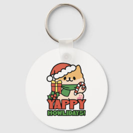 Yappy Howlidays - Cute God-Tecknaden Hund Nyckelring