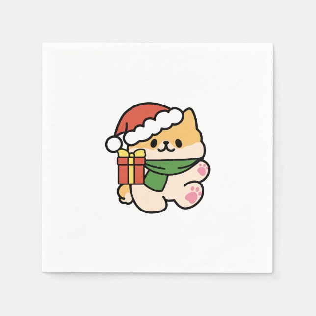 Yappy Howlidays - Cute God-Tecknaden Hund Pappersservett (Framsidan)