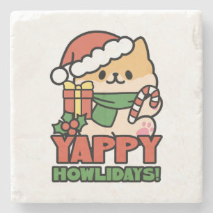 Yappy Howlidays - Cute God-Tecknaden Hund Stenunderlägg