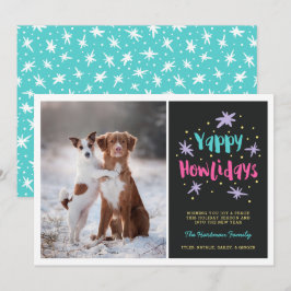 Yappy Howlidays Hund jul Photo Black Julkort