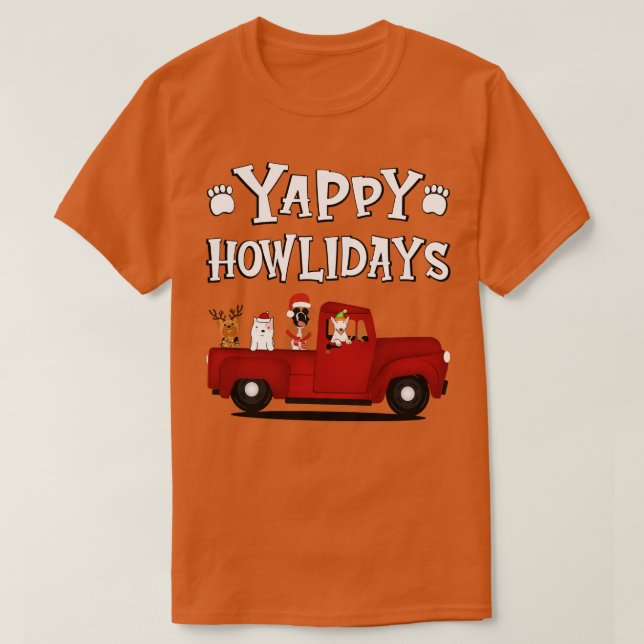 Yappy Howlidays Vit text 1 T Shirt (Design framsida)