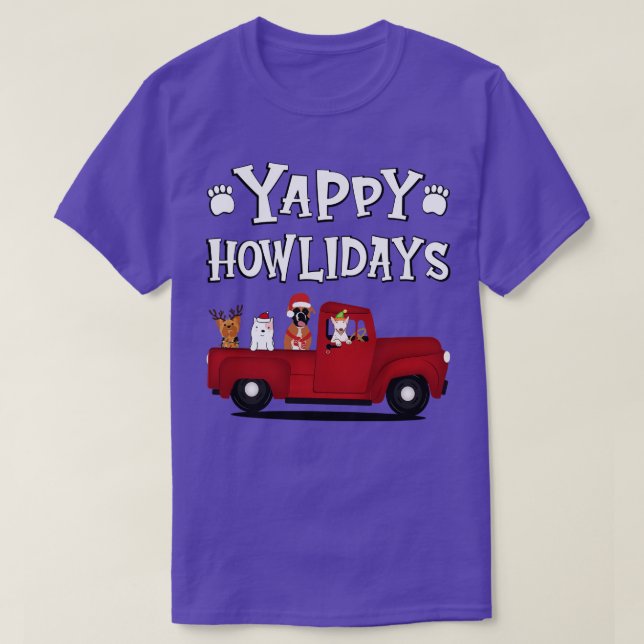 Yappy Howlidays Vit text T Shirt (Design framsida)