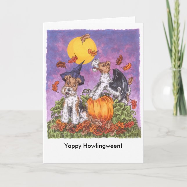 Yappy Howlingween kort med kuvertet (Framsida)