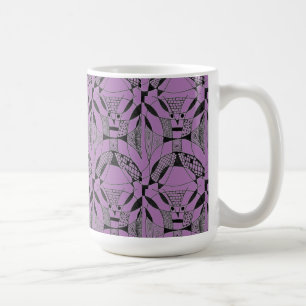 "Yappy Hund on Lila Tiled" Abstract Design Mugg