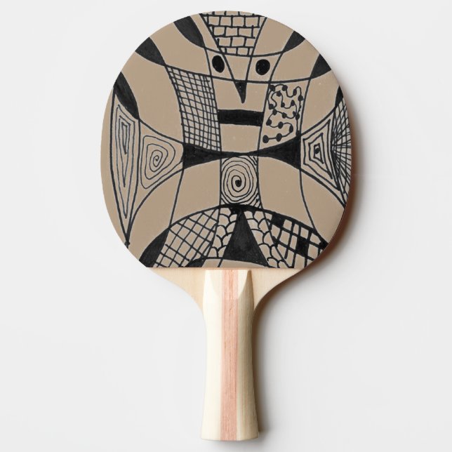 "Yappy Hund tan" Abstrakt Ping Pong Paddle Pingisracket (Baksidan)
