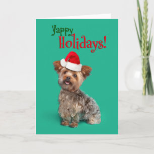 Yappy (Lycklig) Helgdagar Funny Yorkshire Terrier Helgkort