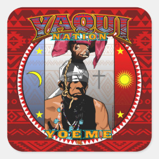 Yaqui deerdancer yoeme-dekal fyrkantigt klistermärke