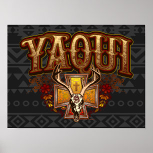 Yaqui Hjort Skull Poster Art-utskrift
