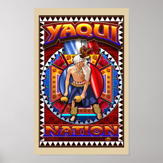 Yaqui Nation Hjort Dancer art Skriv ut poster (Framsidan)