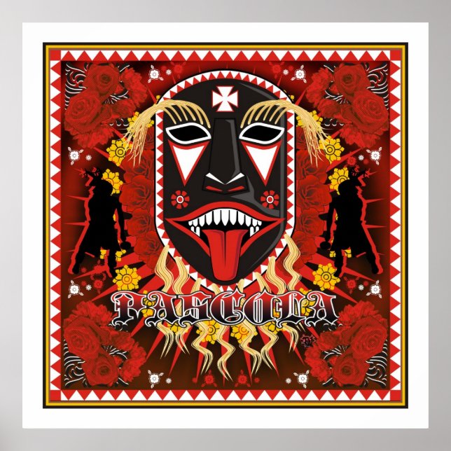 Yaqui pescula mask art poster (Framsidan)