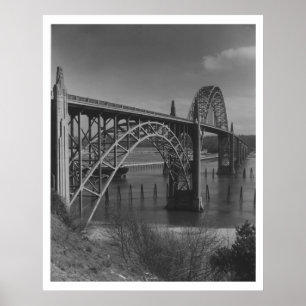 Yaquina Bay Bridge i Newport, Oregon Vintage Poster