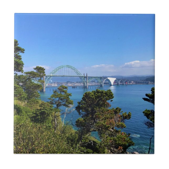 Yaquina Bay Bridge, Newport, Oregon Kakelplatta (Framsidan)