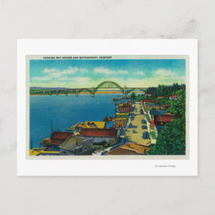 Yaquina Bay Bridge och vattenfront Newport, ELLER Vykort