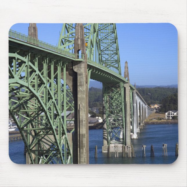 Yaquina Bay Bridge spänner över Yaquina Bay Musmatta (Framsidan)