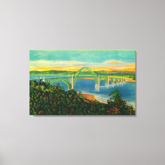 Yaquina Bay BridgeNewport, ELLER Canvastryck (Framsida)