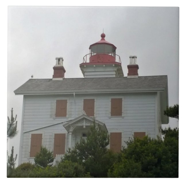 Yaquina Bay Lighthouse, OR Kakelplatta (Framsidan)