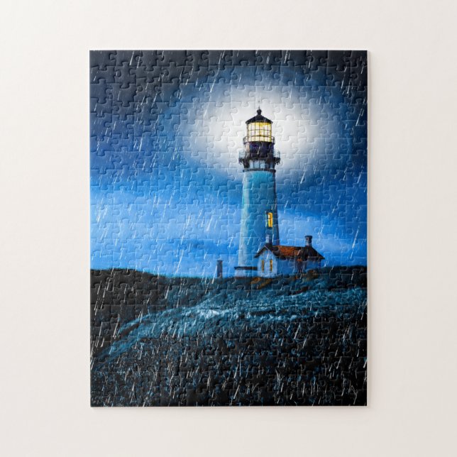 Yaquina Head Lighthouse Art Puzzle Pussel (Vertikal)