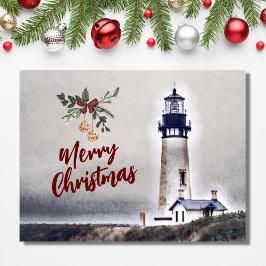 Yaquina Head Lighthouse God Jul Semester Vykort