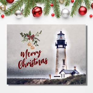 Yaquina Head Lighthouse God Jul Semester Vykort