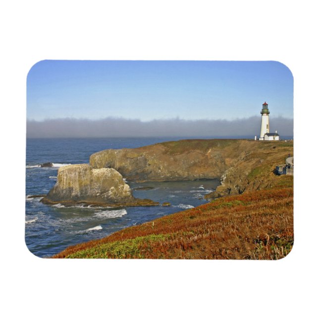 Yaquina Head Lighthouse i Newport Oregon Magnet (Horisontell)