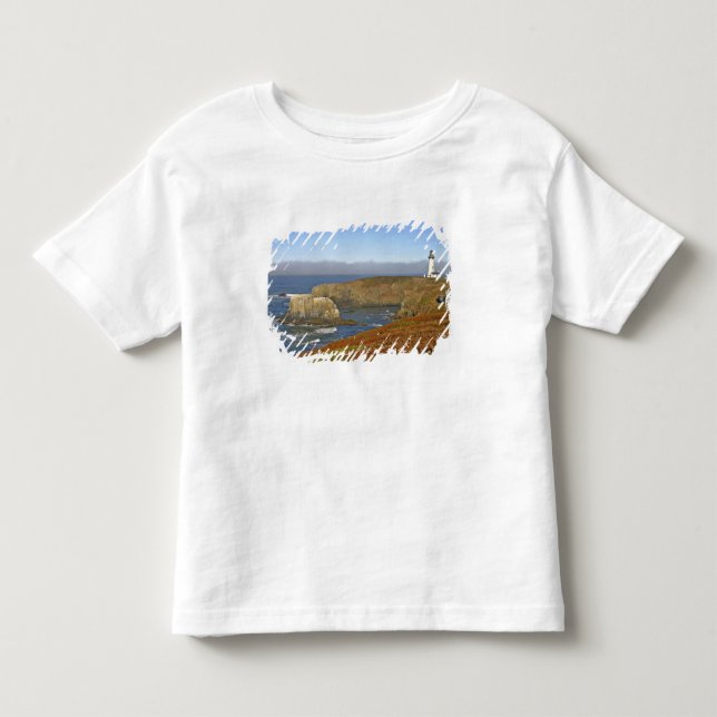 Yaquina Head Lighthouse i Newport Oregon T Shirt (Framsida)