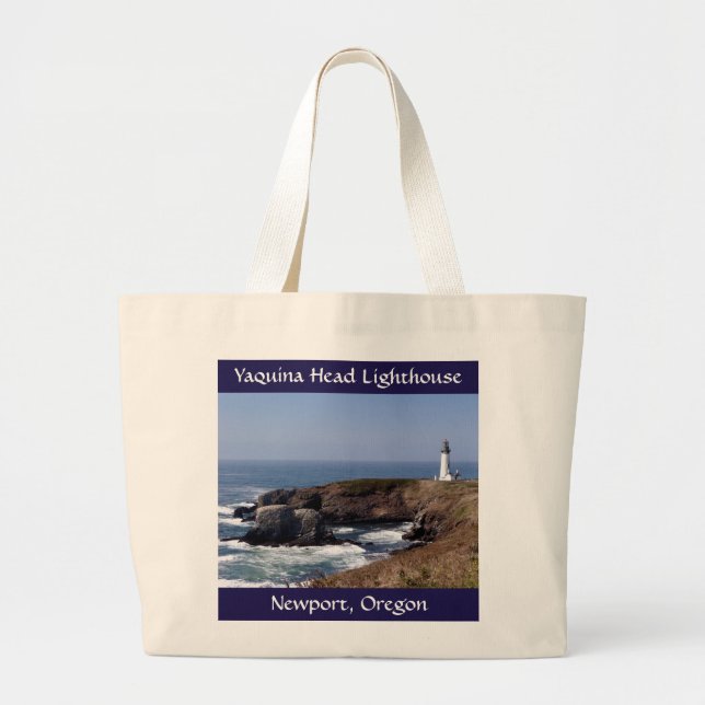 Yaquina Head Lighthouse Jumbo Canvas Tote Bag Tygkasse (Framsidan)
