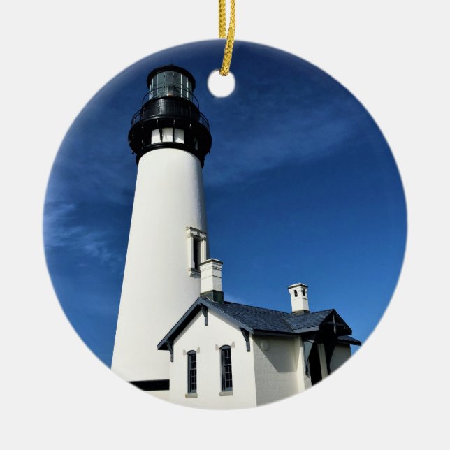 Yaquina Head Lighthouse, Newport, Oregon Julgransprydnad Keramik (Framsidan)