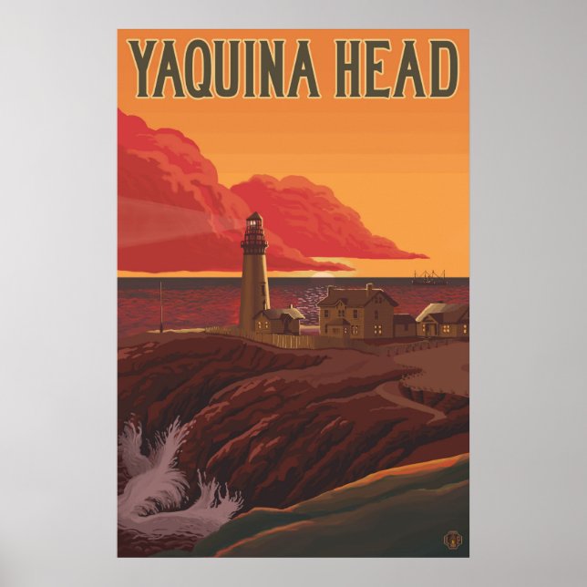 Yaquina Head Lighthouse, Oregon - Travel Poster (Framsidan)
