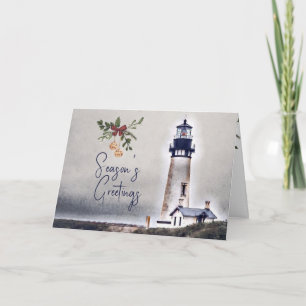 Yaquina Head Lighthouse Season Greetings Helgdag Kort