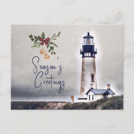 Yaquina Head Lighthouse Season Greetings Helgdag Vykort