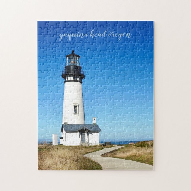 Yaquina Head Script Lighthouse Jigszle Puzzle Pussel (Vertikal)